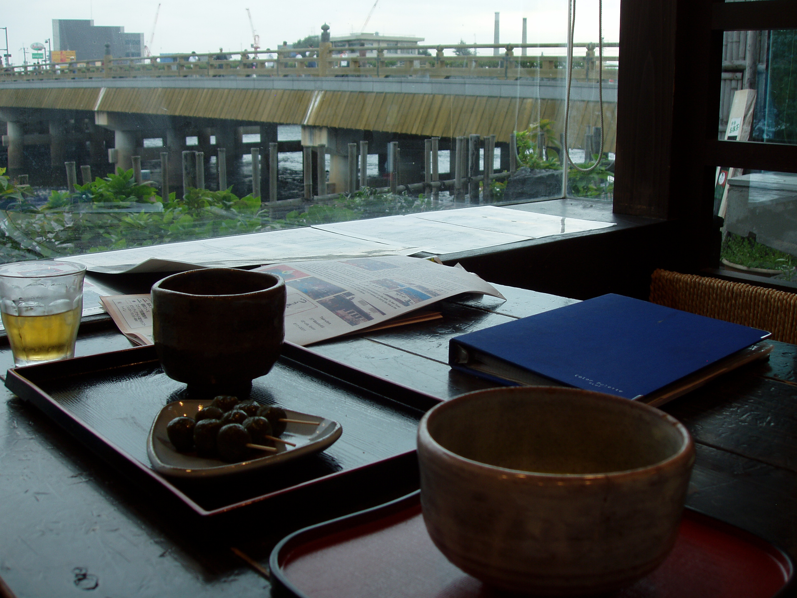 the oldest tea shop in Japan, on the banks of Uji river