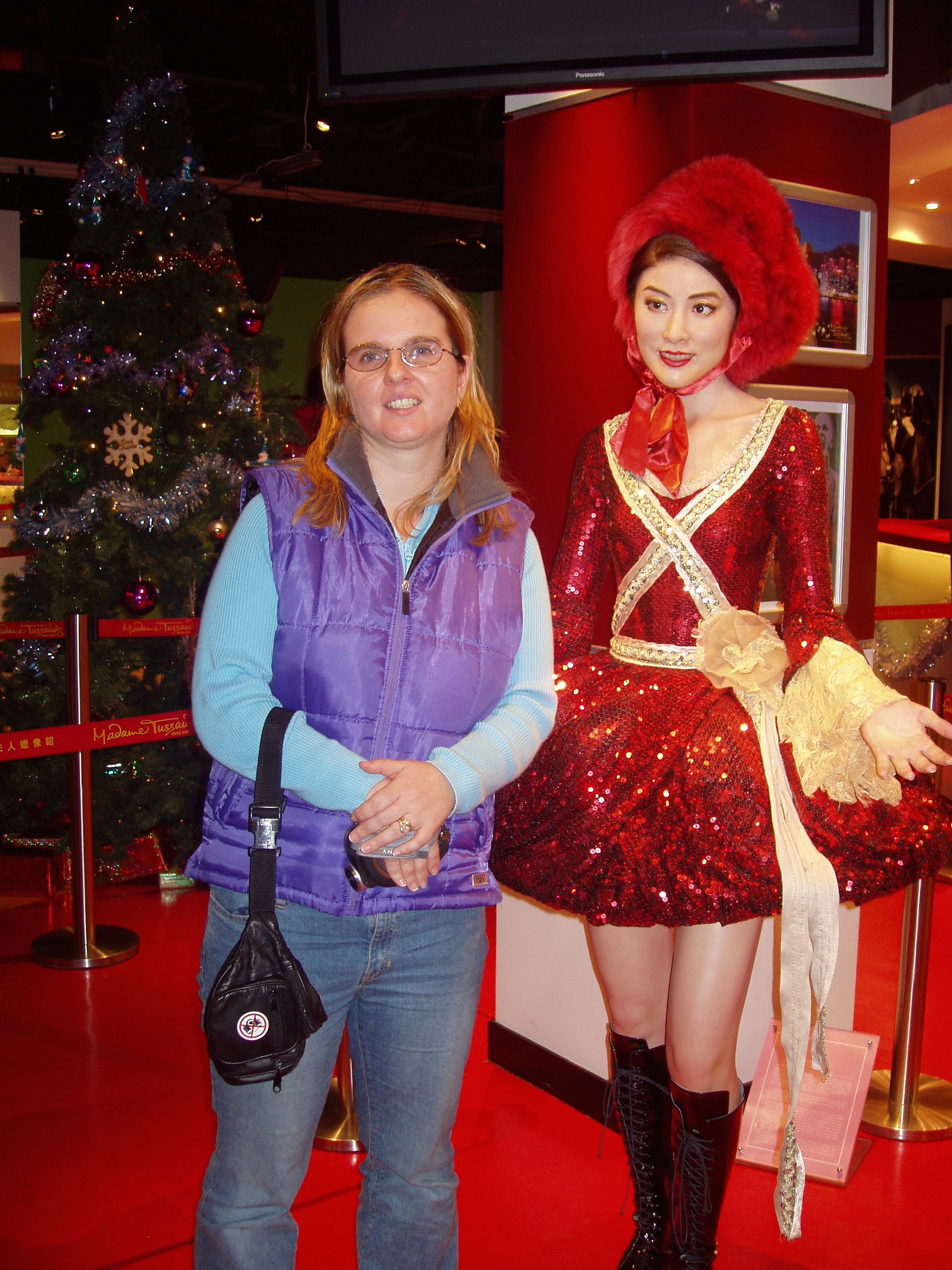 a wax figurine at the entrance of a casino in Macao; December 2006